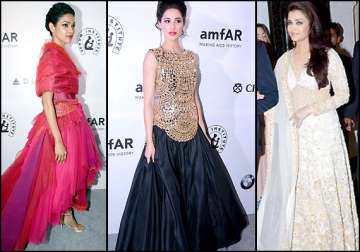 aishwarya nargis and sonal s fashion disaster at amfar gala see pics