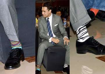 imran khan flaunts miss match pair of striped socks see pics