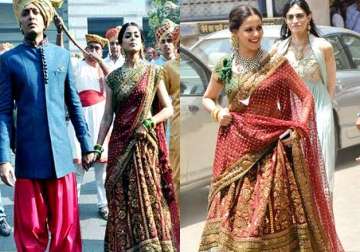 genelia d souza wears same lehenga at brother and brother in law s wedding