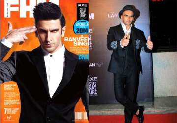 ranveer singh looks stylishly suave as fhm first cover boy view pics