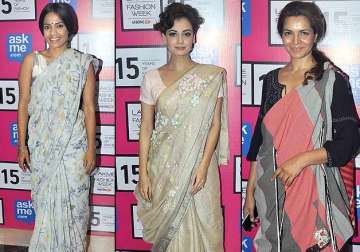 lakme fashion week 2015 indian textile day sees innovative use of traditional fabric