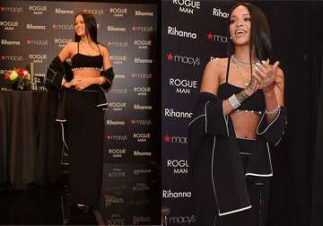 rihanna stuns crowd in black ensemble see pics