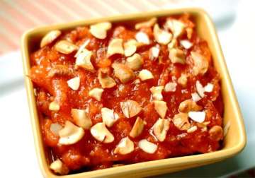 give a modern twist to traditional halwa with strawberry