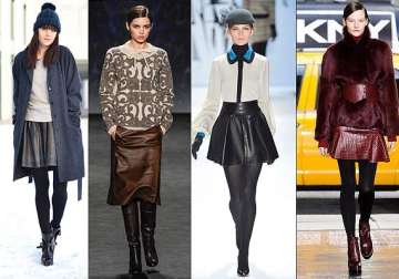 winter fashion add leather skirts to you wardrobe