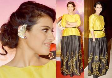 mighty mother kajol looks startling in golden ear cuffs see pics