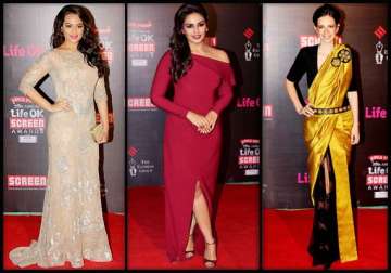 life ok screen awards 2014 sonakshi huma kalki set the red carpet on fire see pics