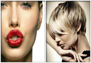 make style statement with short hair bright lips