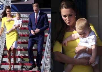 prince george back to his fashion best as royal couple arrive in style at sydney see pics