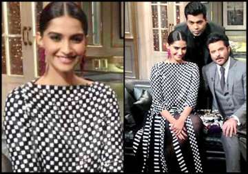 sonam kapoor dons marc jacobs gown for koffee with karan appearance see pics