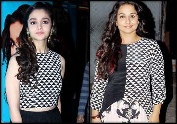 vidya balan vs alia bhatt divas caught sporting similar dress see pics