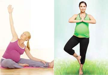 yoga can ease stress for pregnant women see pics