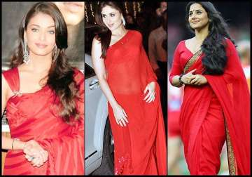 aishwarya vidya kareena s fetish for red saree see pics