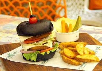 new food a black burger