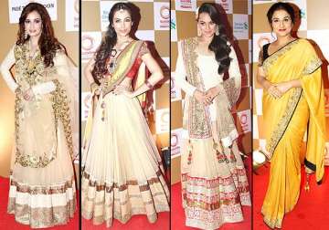 maliaka sonakshi vidya bollywood actresses stun in lehengas sarees suits at swades foundation see pics