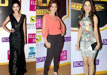 gauahar monica sanjeeda in their arresting avatars at zee gold awards 2014 see pics