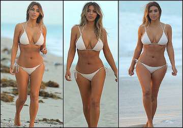 kim kardashian gets back into shape flaunts her body in a bikini see pics