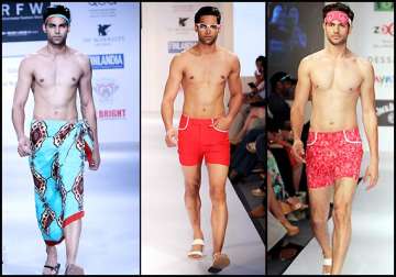 men show off their chiseled bodies at indian resortwear fashion week