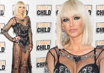 sarah harding stuns in a daring see through dress see pics