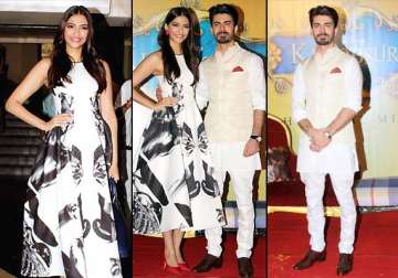 sonam turns disney beauty as fawad charms all with his regal looks at khoobsurat trailer launch