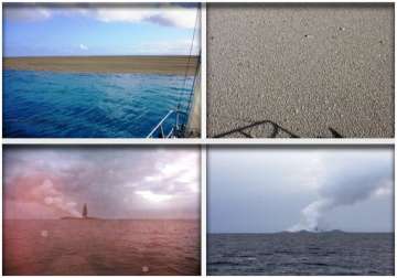 amazing pics as a new island is created in south pacific ocean out of a volcanic eruption