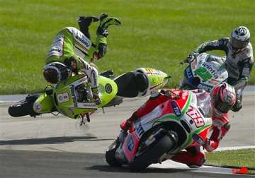 barbera fractures vertebra in moto gp crash