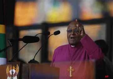 desmond tutu home robbed was at mandela memorial