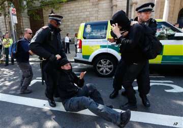 english defence league supporters clash with police in london