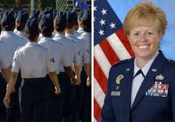 female officer leads us air force training