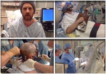 incredible man plays guitar during his brain surgery in los angeles video live tweeted