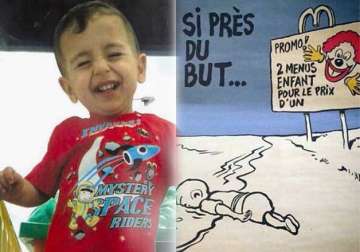 now charlie hebdo under fire for dead syrian toddler s cartoon