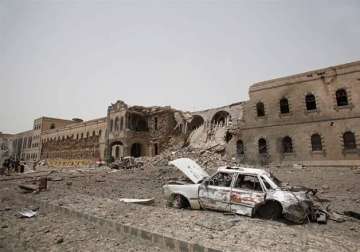 airstrikes destroy part of yemen s unesco heritage site