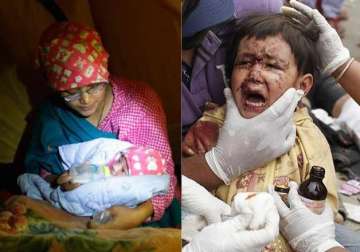 devastated nepal witnesses births and deaths in shambles