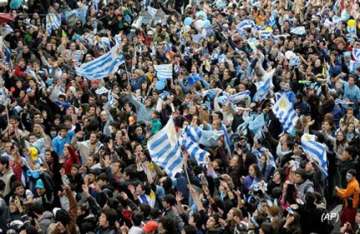 celebrations in montevideo as uruguay reach quarter finals