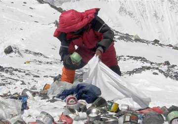 human waste left by climbers polluting mount everest
