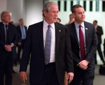 bush makes surprise visit to sept. 11 museum in nyc