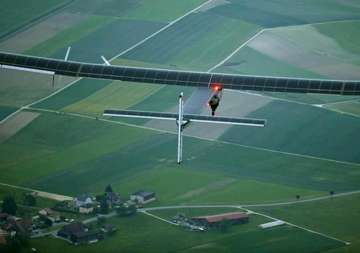 solar powered plane takes off for flight around the world