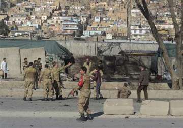 kabul suicide bombing stuns police base 10 killed