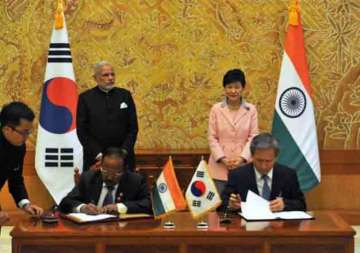 india south korea ink seven agreements