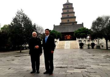 xi modi visit giant wild goose pagoda