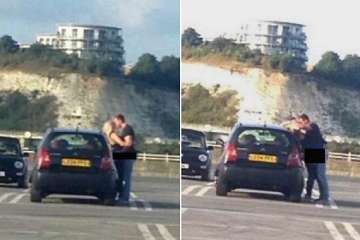 shameless couple caught making love in car parking