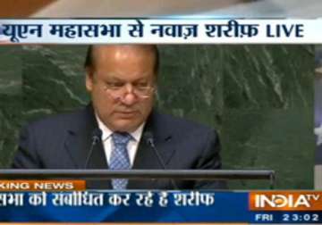 sharif rakes up kashmir issue at unga blames india for cancelling fs talks