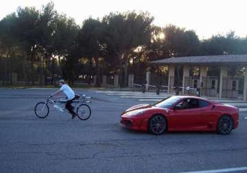 video watch this rocket powered bicycle go over 200mph in just 5 secs