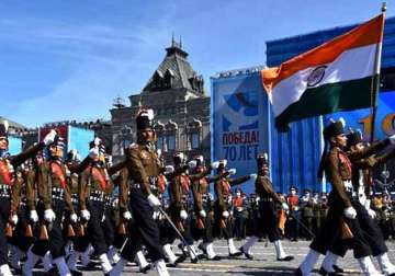 indian army men attract all eyes during russian victory day