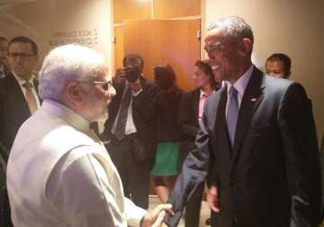 pm modi barack obama meet third time in a year hold talks