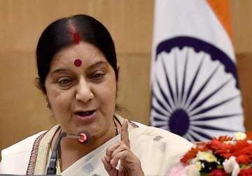 sushma swaraj in russia for inter governmental commission meet