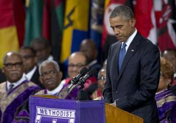 obama delivers race lecture at church shooting eulogy