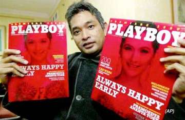 playboy indonesia s editor at large for printing near naked women
