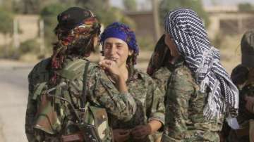 kurdish female fighter blows up herself at isis gathering