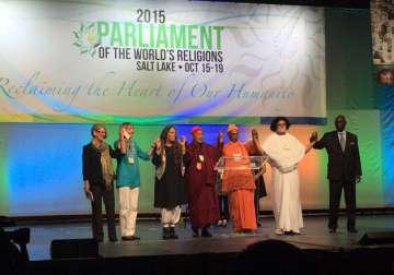 indian jain muni inaugurates parliament of world religions 2015