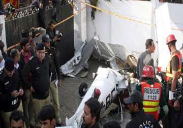 light plane crashes into a lawn in lahore two killed